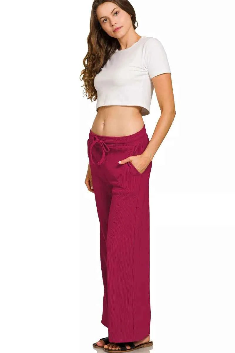 Zenana Ribbed Round Neck Pullover and Drawstring Pants Set 1a5555d70d5c48b8bfb895396404f0ce-Max-Origin