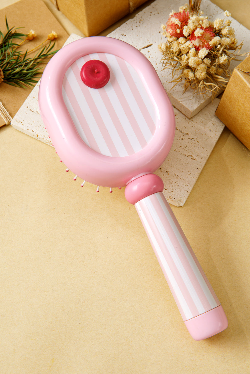 Pink 2 in 1 Round Spherical Air Cushion Detangle Comb 1a57a16a70b5cadc