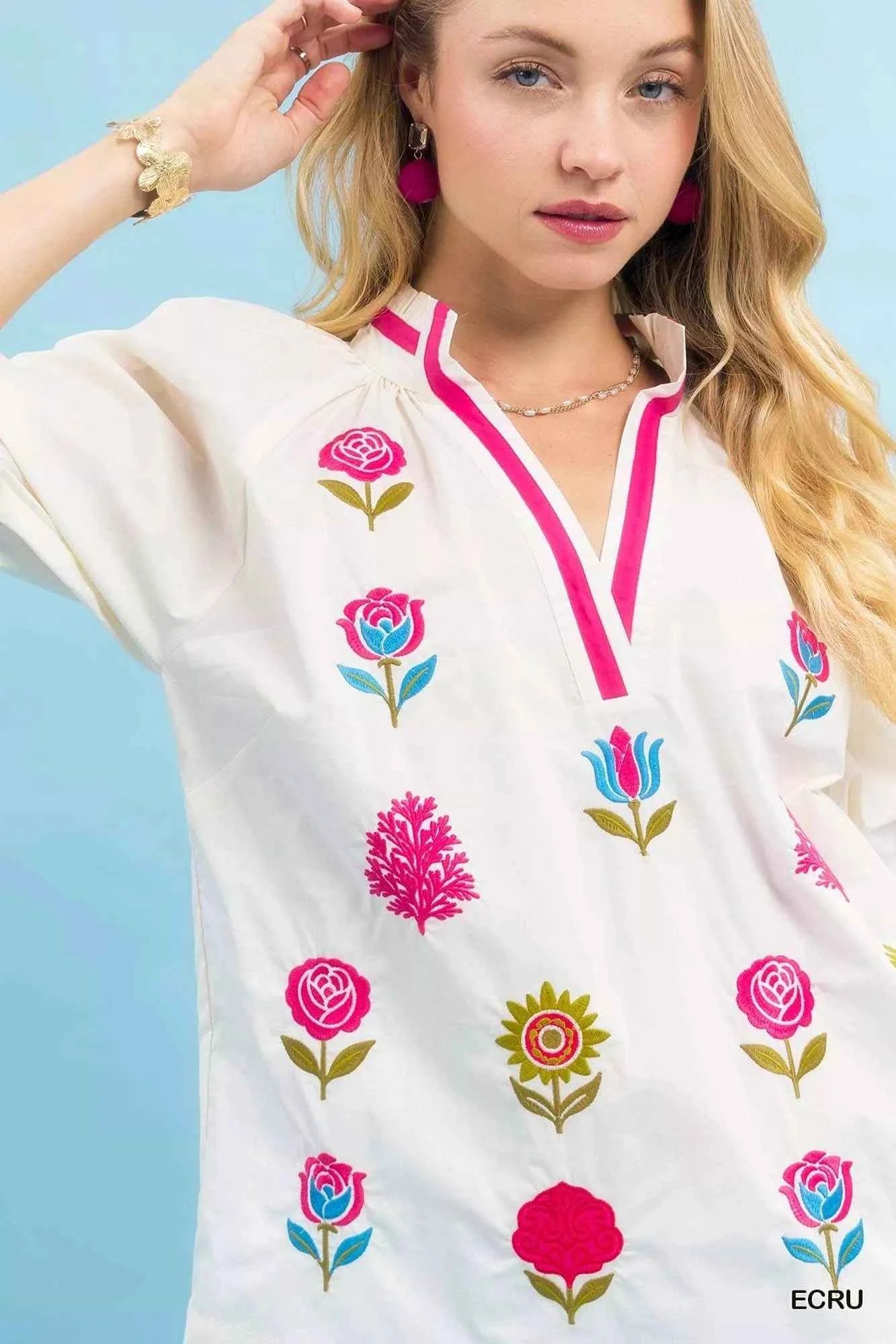 Umgee Embroidered Floral Top with Contrast Trim 1a6b24a6-988a-4bf8-9cbe-e683aa9e9295-Max-Origin