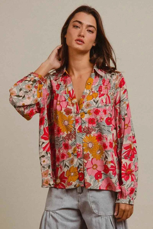 Woven Floral Printed Shirt Top 1a6d3578dc354fc3af0a298f483af7ee-Max-Origin