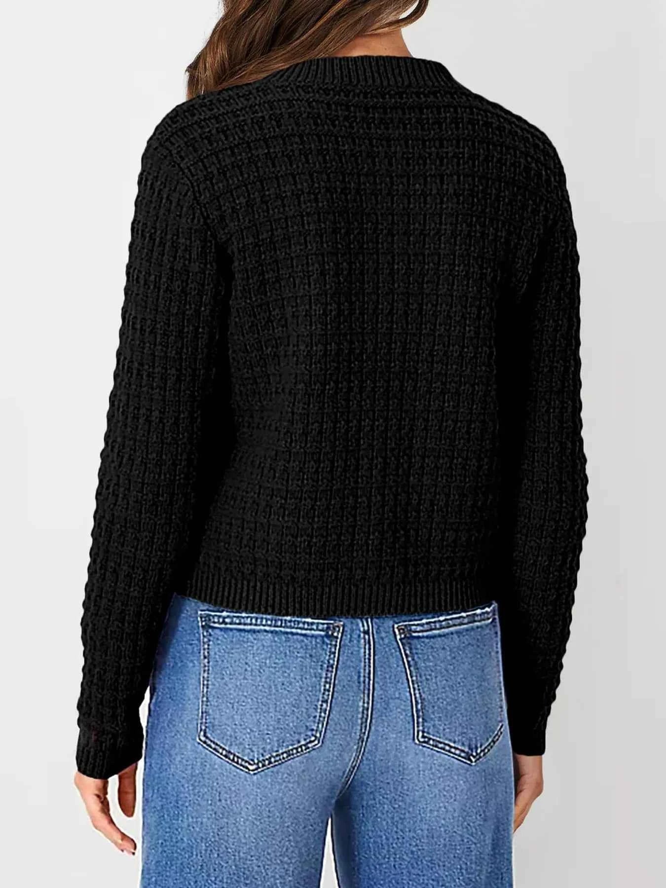 Textured Knit Button-Front Cardigan 1a70397be46c43e599a2057b15059a5b-Max-Origin