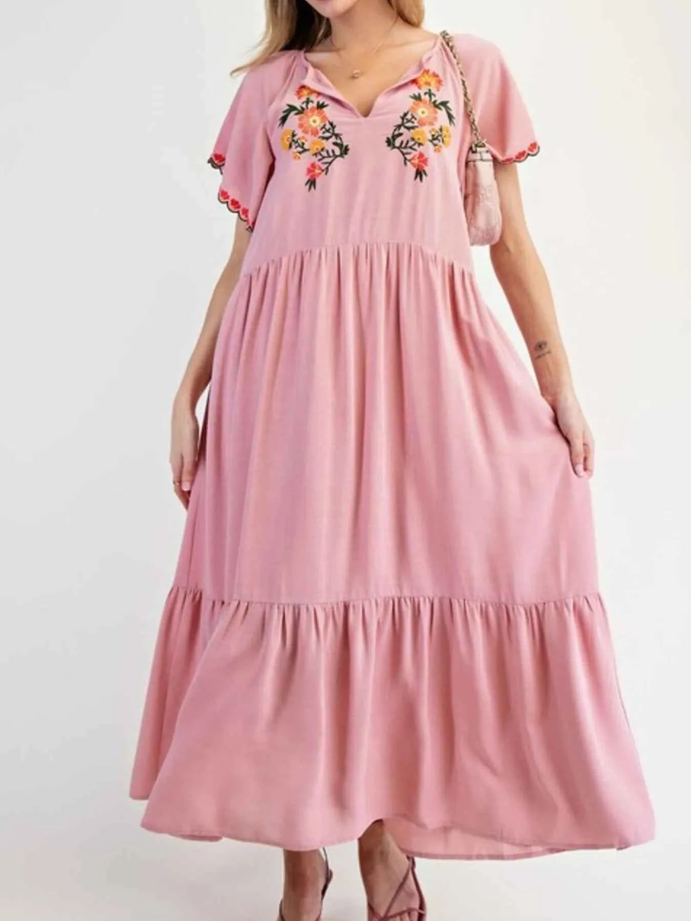 Floral Notched Flutter Sleeve Dress 1a73a777-9017-4da7-a85b-996d99dd14b9-Max-Origin