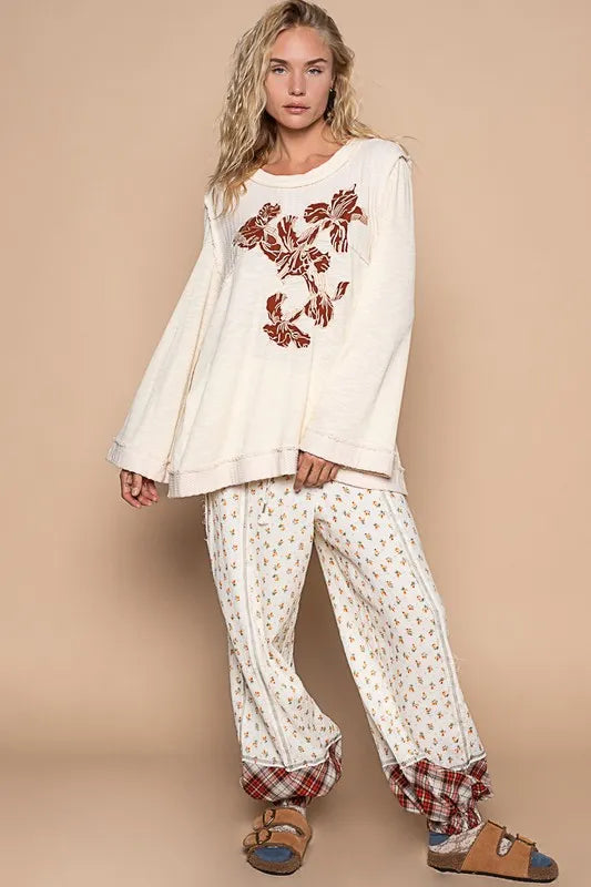 POL Embroidered Round Neck Long Sleeve Knit Top 1a78579d-93b2-4573-85d2-c36c8b8a2f67-Max