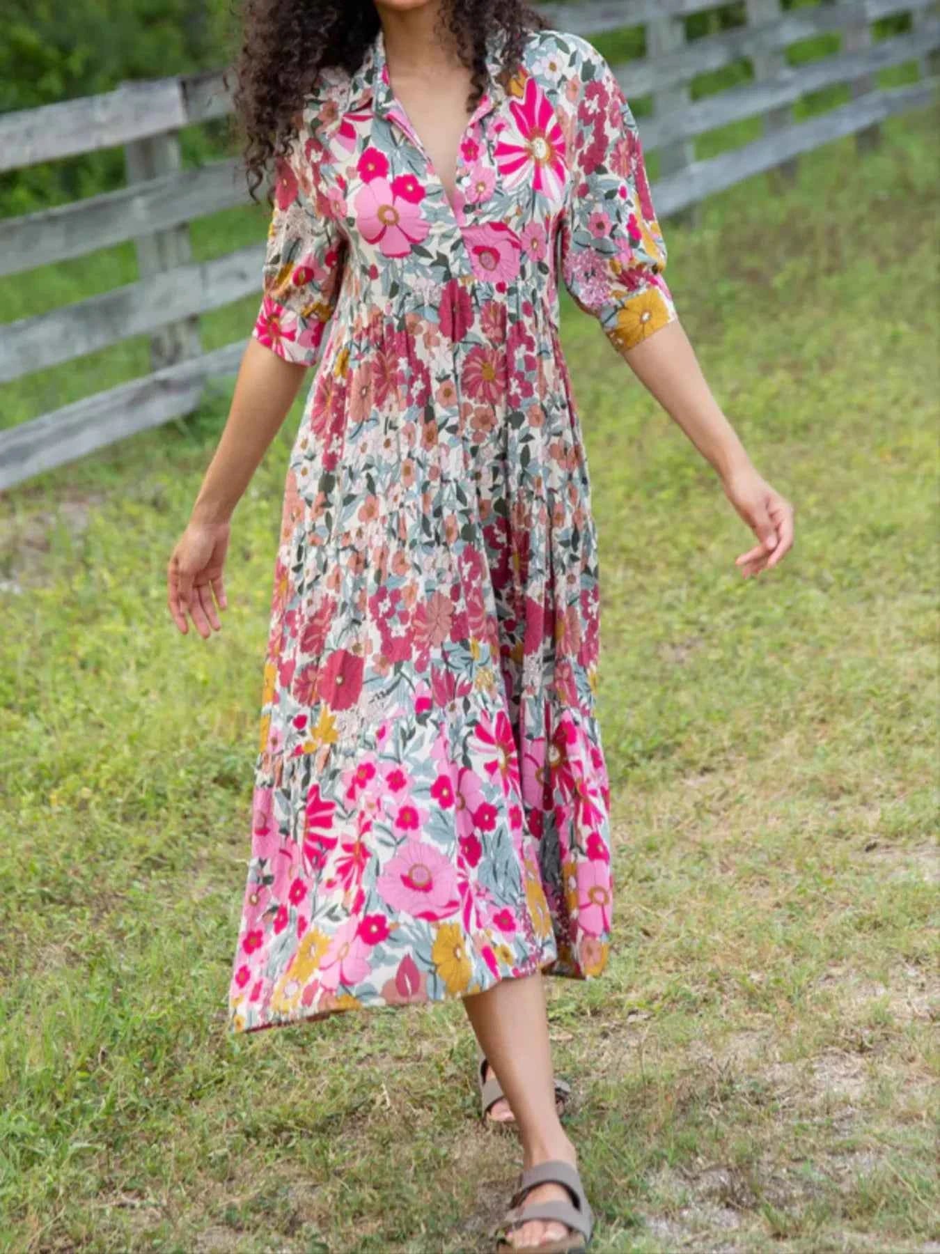 Full Size Printed Half Sleeve Midi Dress Plus Size Pink 1a8119bb1d8649d596e8b8b0bc609c3c-Max-Origin