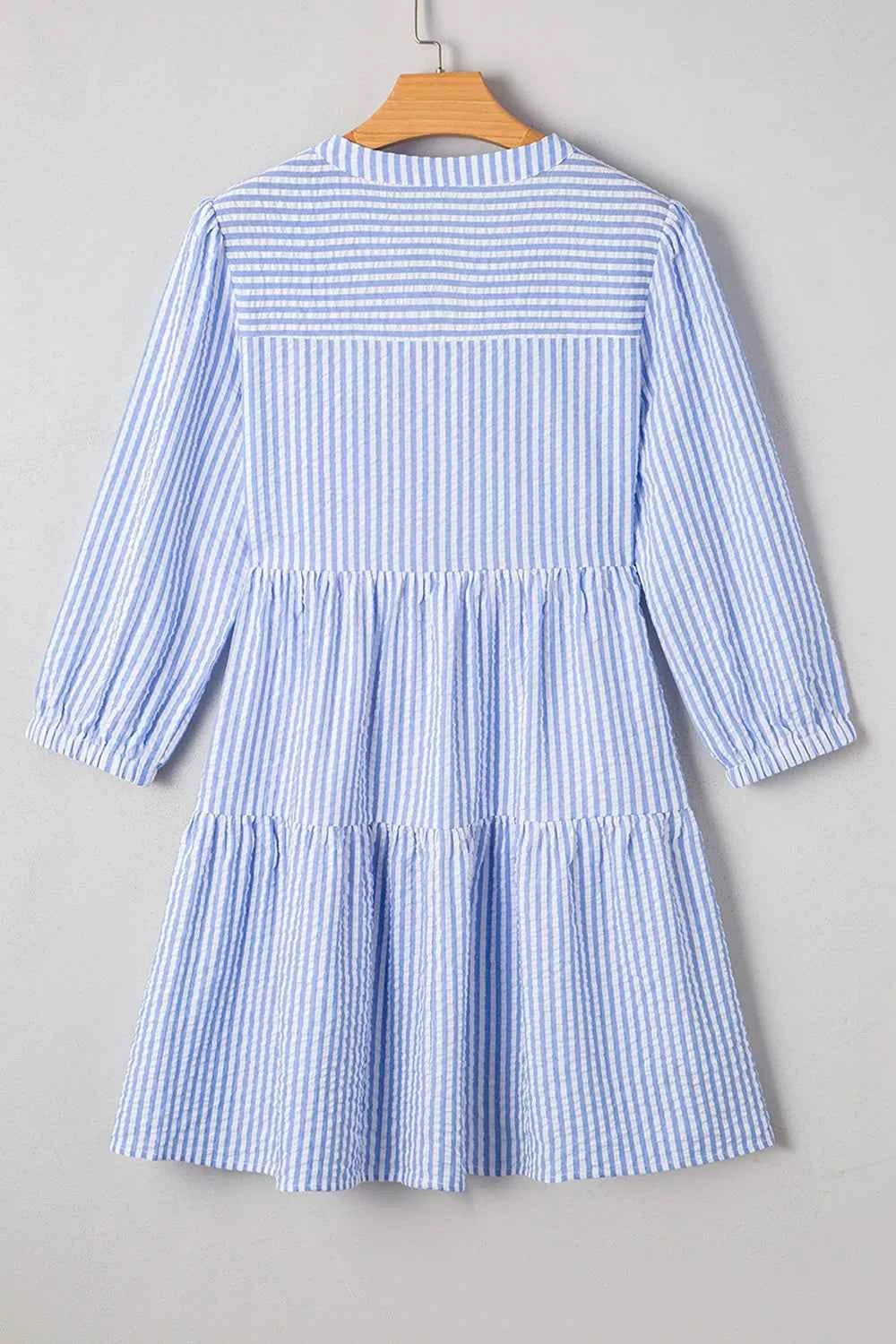 Stripe Tiered Shift Dress with Pockets 1a8336be-da7f-44dc-91a1-5b36805c1fc1-Max-Origin