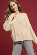 Umgee Pearl-Embellished Long Sleeve Sweater Cream 1a87fe37-f57f-4978-8f8a-bf606cb79a54-Max-Origin