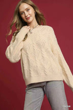 Umgee Pearl-Embellished Long Sleeve Sweater Cream 1a87fe37-f57f-4978-8f8a-bf606cb79a54-Max-Origin