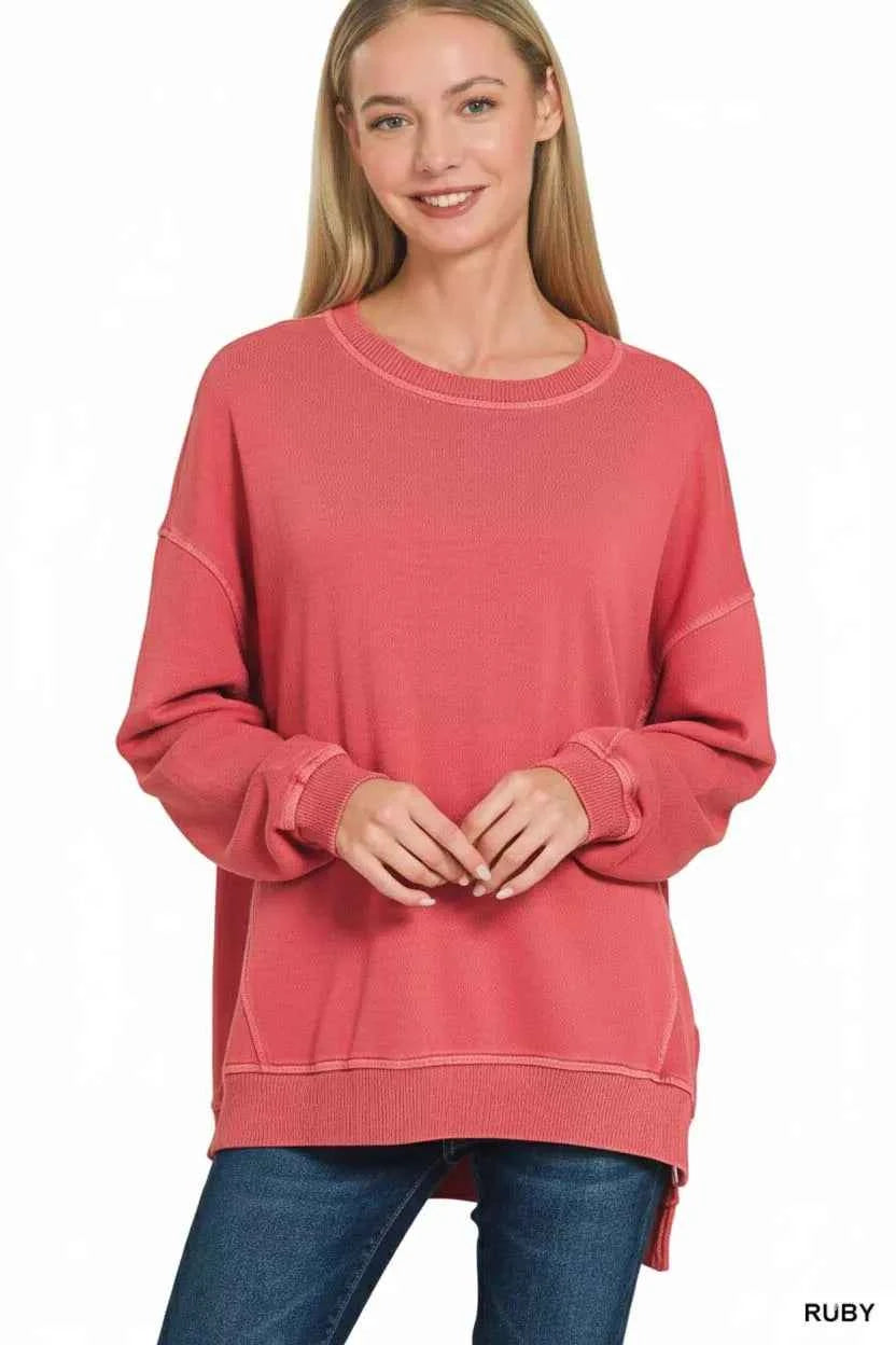 Zenana Full Size French Terry Pigment Dye & Enzyme Washing Pullover Plus Size 1a977536-1852-4bf7-9c6b-c9ba2a3970c2-Max-Origin