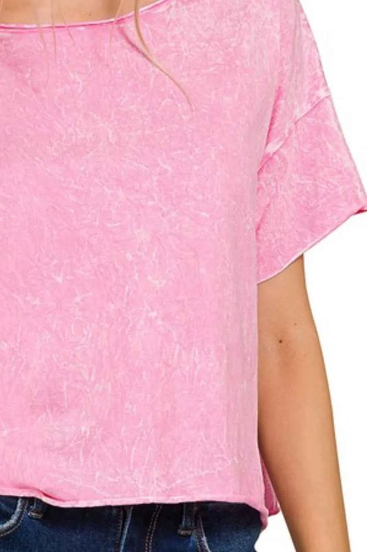 Washed Crew Neck Short Sleeve Crop Box Tee 1a9a656a-6e24-449f-a762-25e89eb5556a-Max-Origin