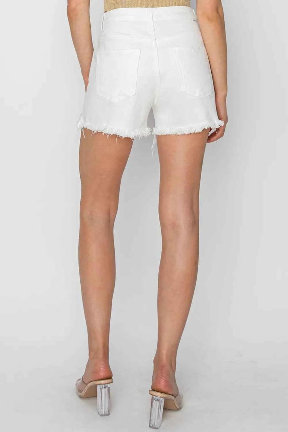 RISEN Button Fly Frayed Hem Denim Shorts 1ab5010e-a4af-477d-a691-f1699efaed90-Max