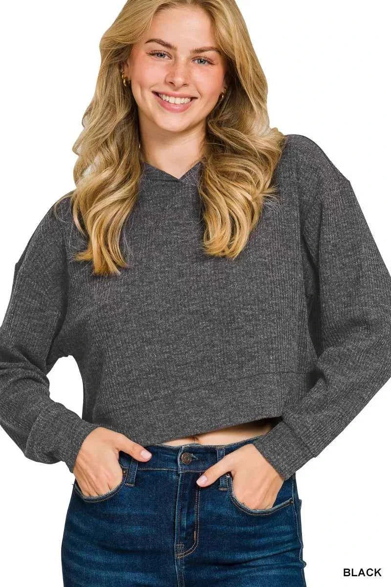 Zenana Drop Shoulder Ribbed Crop Hoodie BLACK 1abddaf74a844b24a1d4245c191c898c-Max-Origin