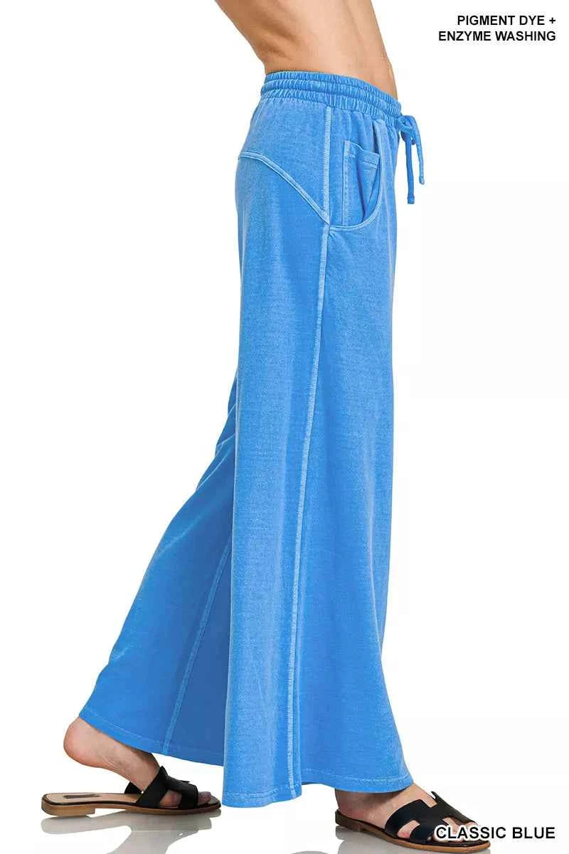 Zenana French Terry Pigment Dye & Enzyme Wash Pants