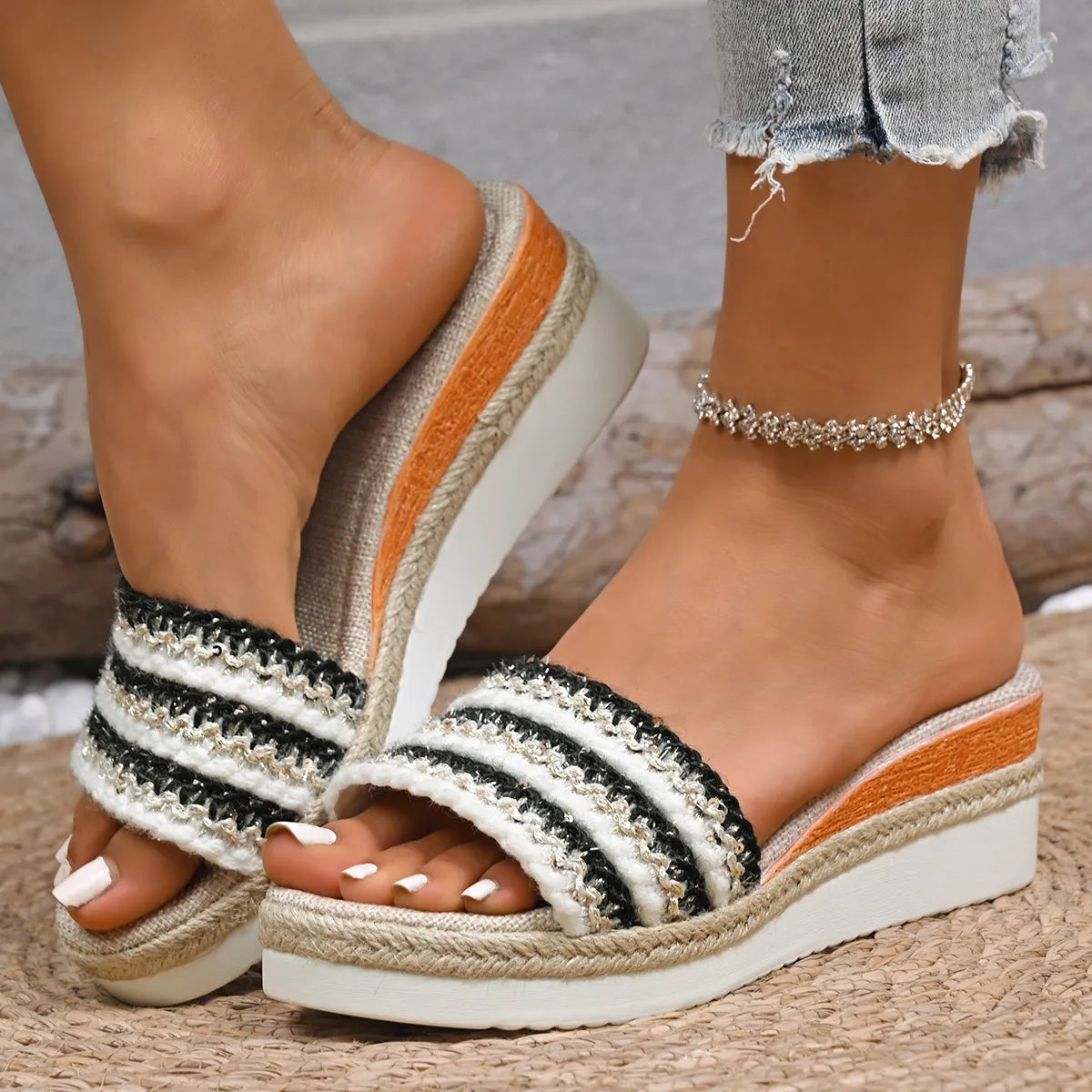 Open Toe Wedge Sandals Black 1ad3f025-24d5-4b7c-a0dc-451dd5646ff6-Max-Origin