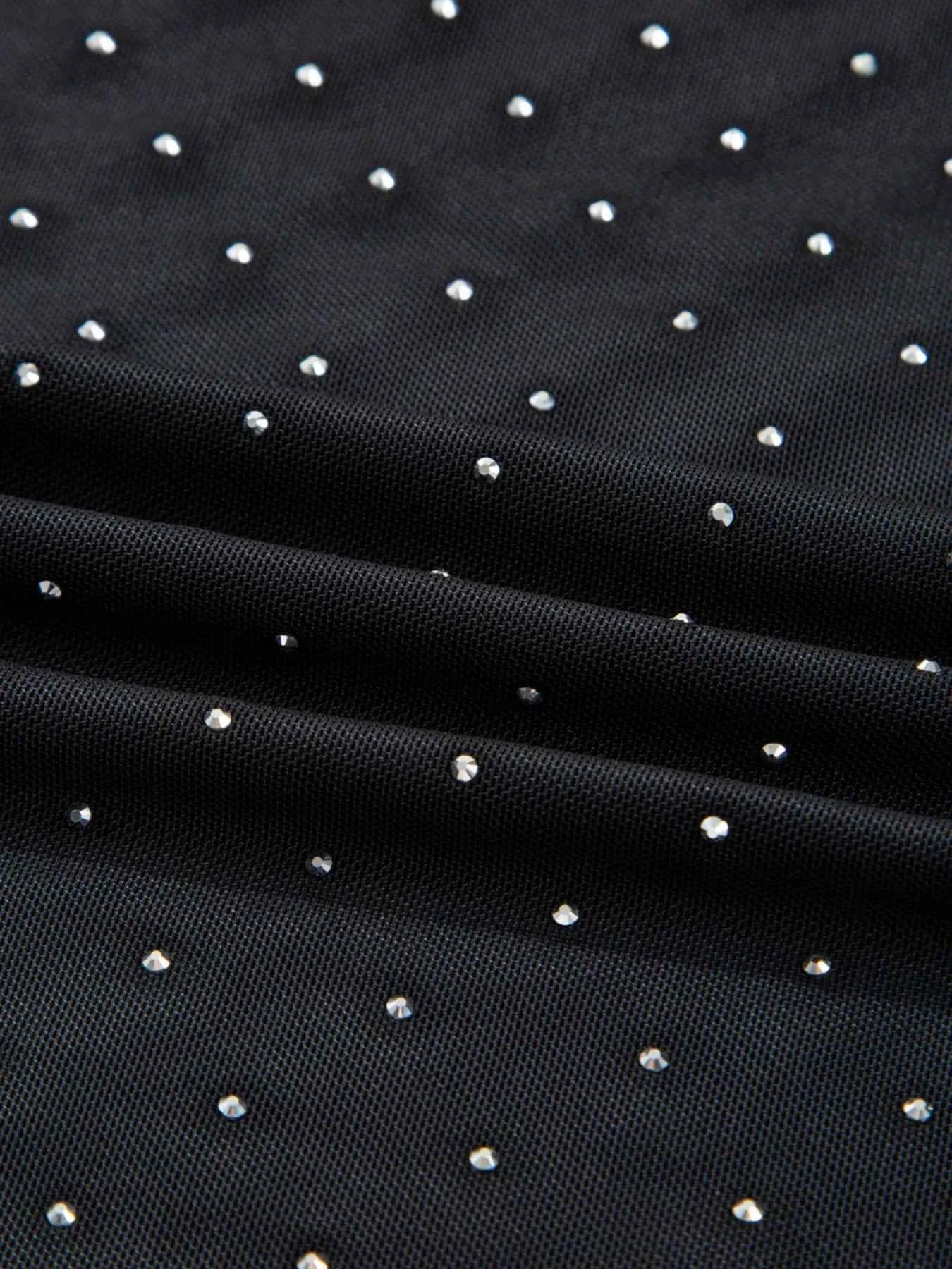 Rhinestone Embellished Mesh Long Sleeve Top 1aef8145df9a4590a106be172e301393-Max-Origin