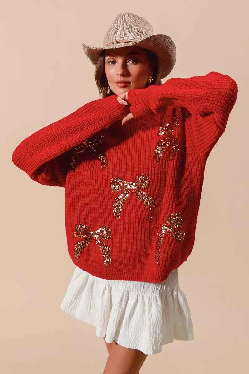 SO ME All Over Ribbon Sequins Christmas Holiday Sweater 1af3925f6a184bf89675a4e5472d5819-Max-Origin