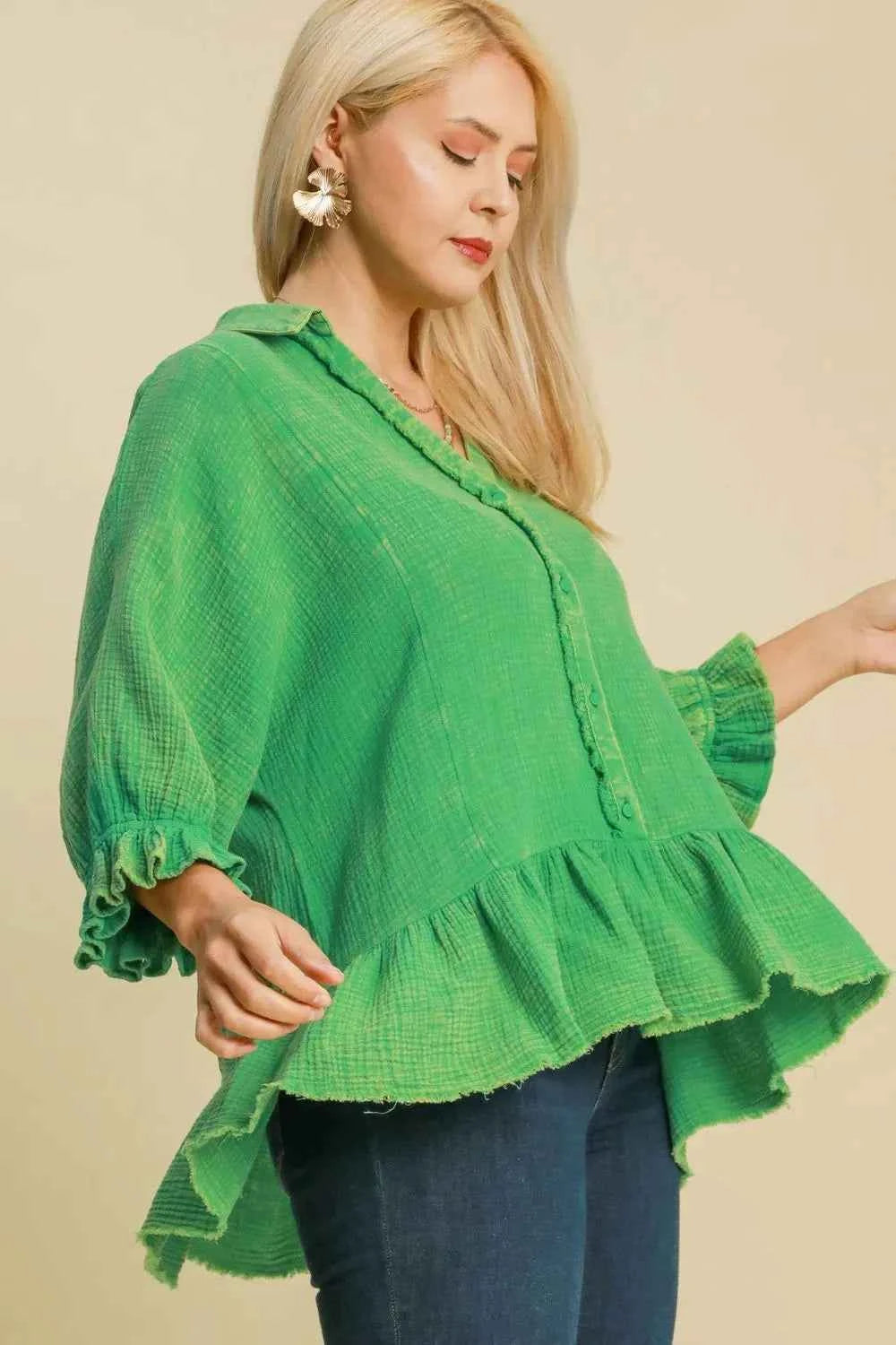 Umgee Full Size Mineral Washed Cotton Gauze Top Plus Size 1b05ea67-ebd4-454f-939d-7f1c1ff29fc2-Max