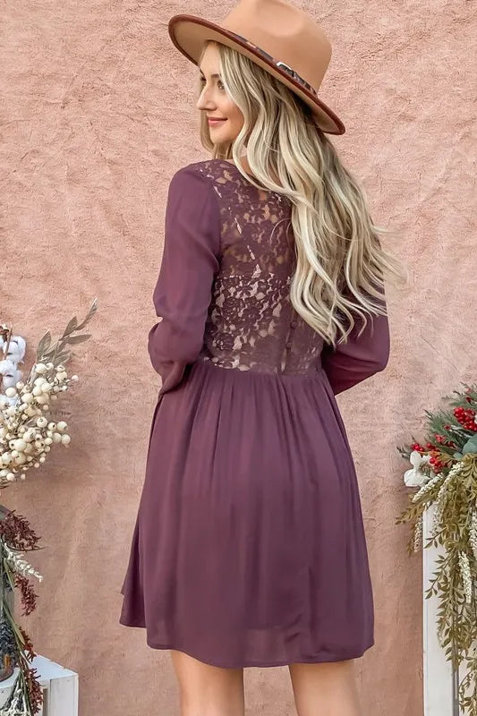 And The Why Back Lace Button Down Detail Bell Sleeve Dress 1b150e0872b14cb9bf39262859fc40ed-Max-Origin