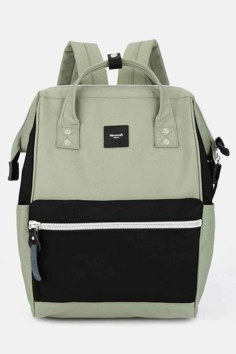 Himawari Water Resistant Canvas Backpack Bag with Side Pockets Sage Black One Size 1b177901-805c-4e1a-b273-1b0402e07d66-Max