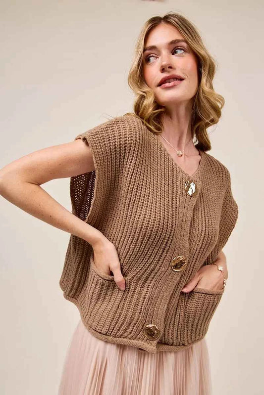 Big Metal Button Front Sweater Vest 1b3daf402af54b689048b28ee681f01c-Max-Origin