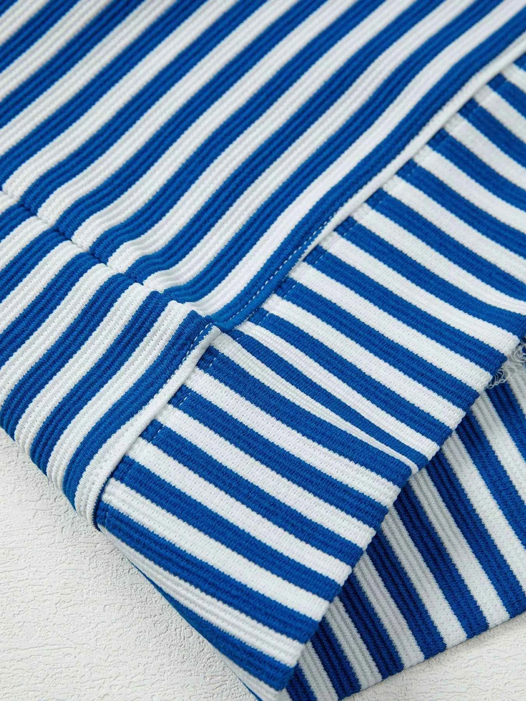 Stripe Quarter Zip Collar Long Sleeve Top 1b3f74faab2441828eda987ef077cbdc-Max-Origin