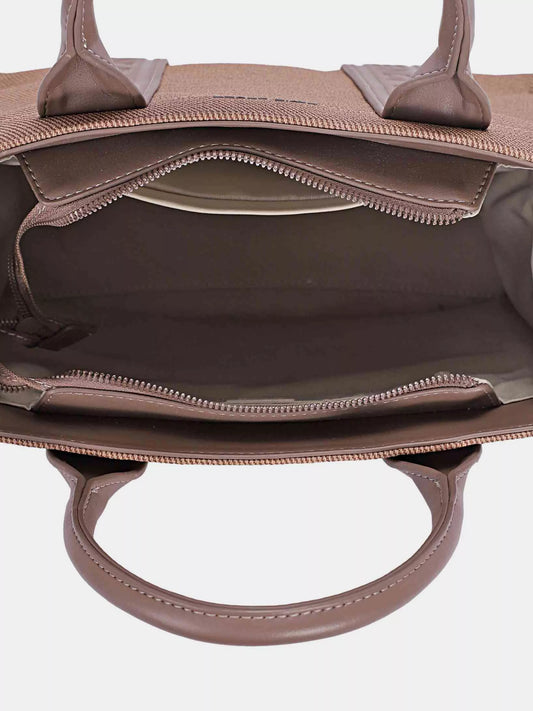 David Jones Canvas Tote Handbag with Contrast Leather Handles 1b4fd6cf-916a-4846-9fc4-960c248288cc-Max-Origin