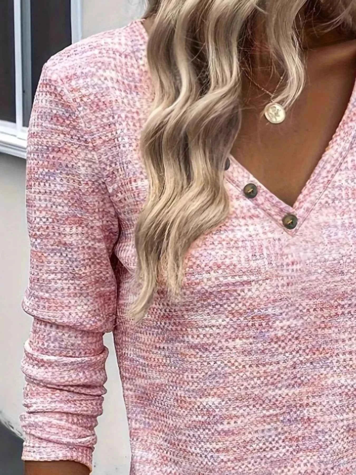 Decor Button V-Neck Long Sleeve Top 1b560f06-75c4-4d3a-9cd2-54ce76842afa-Max-Origin