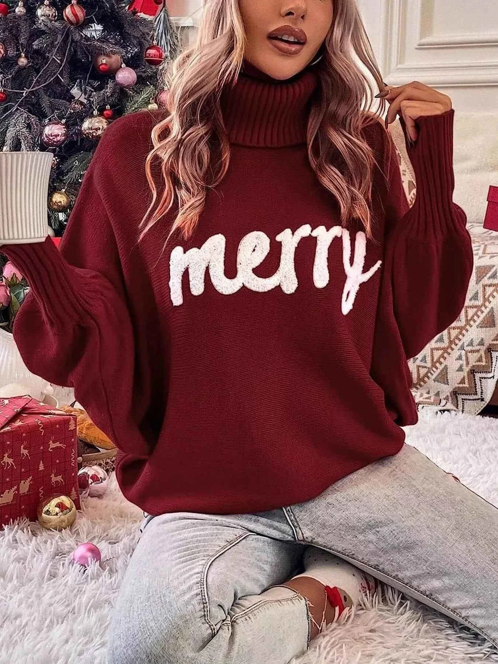 Merry Turtleneck Long Sleeve Christmas Sweater 1b5b512cb69141d79b8f940ec4e6775b-Max-Origin