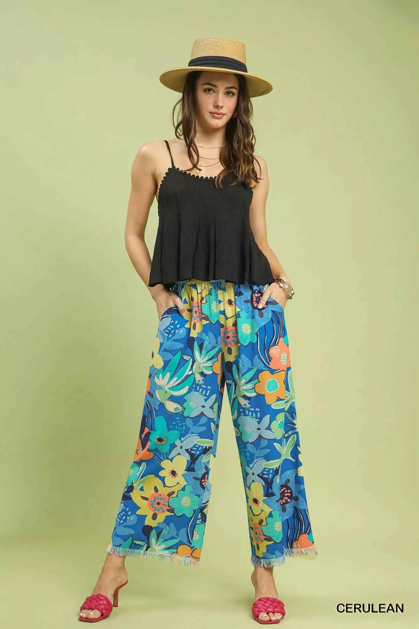Umgee Floral Print Wide Leg Pants 1b603262-21bb-4fd4-b9c1-90d4886dc790-Max-Origin