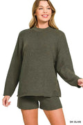 Zenana Round Neck Knit Top and Shorts Sweater Set DK OLIVE 1b731079672c478f9fc57e588afc1170-Max-Origin