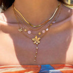 3-Piece 18K Gold-Plated Stainless Steel Flower Necklace Gold One Size 1b74e741-5e79-48c6-8041-3a640abb298d-Max-Origin