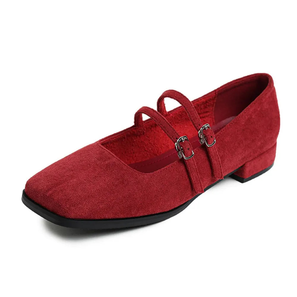 Square Toe Flats Loafers Burgundy 1b97cb89-c5f2-4579-913d-94236f891afd-Max