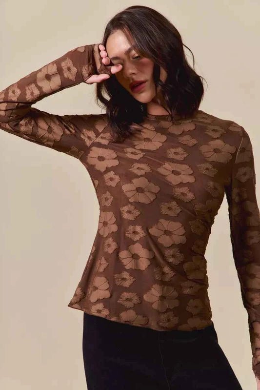 Stretched Jacquard Casual Tops with Thumb Opening 1ba048040cf749fe8f16db8e278d6a28-Max-Origin