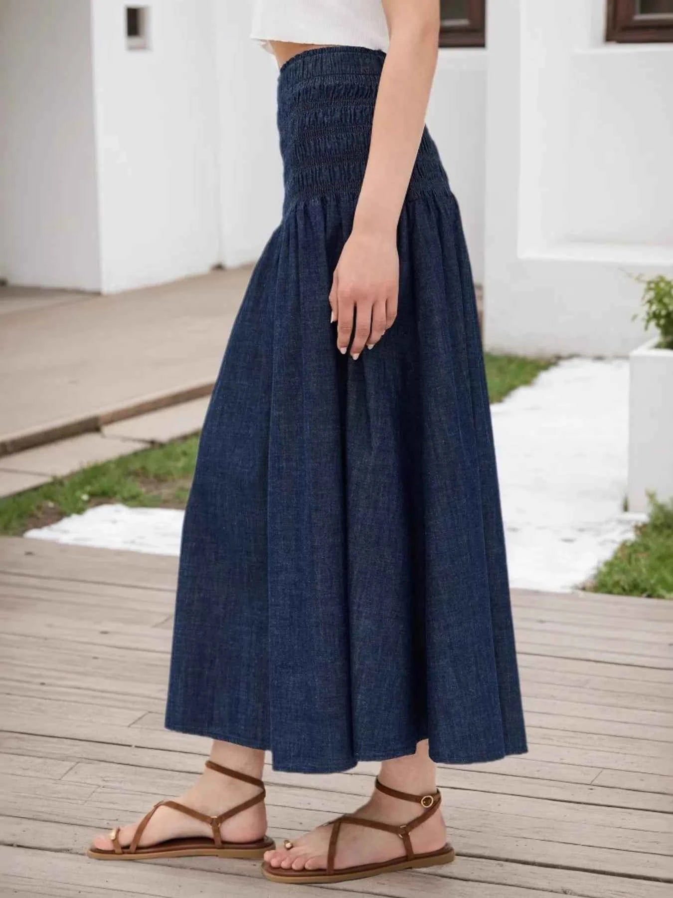 Elastic Waist Midi Skirt 1bb55d3c00c5410cafca159ef6e540cb-Max-Origin