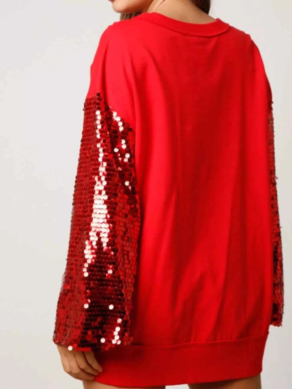 Sequin Long Sleeve Round Neck Sweatshirt 1bd1894d-1915-427e-afd2-199be088c565-Max-Origin
