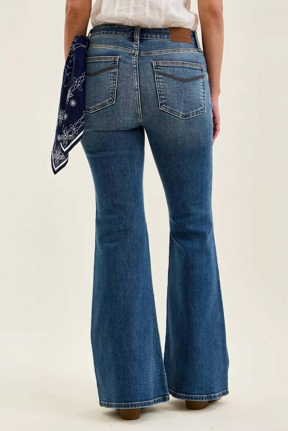 Judy Blue Mid Rise Jaqueline Flare with Triple Needle Back Pkts and Bandana Loop 1bde4d0e-324a-49f1-b1c5-c6fdca1761f9-Max-Origin