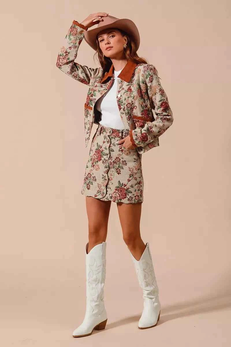 SO ME Floral Jacquard Button Front Mini Skirt with Scall 1be2cf8c8f884c57a81191cf3ae20f67-Max-Origin