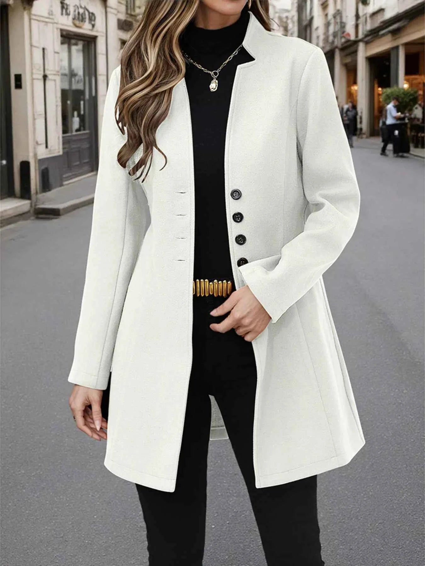 Button Up Long Sleeve Coat Ivory 1bec93f35df84878810e626aa5851bf7-Max-Origin