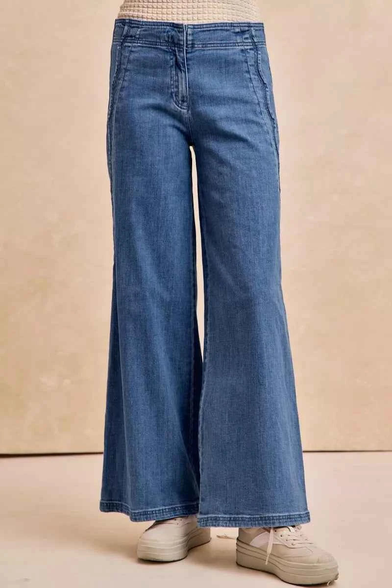 BiBi Wavy Side Edge Detail Lined Wide Leg Jeans 1c009c2090f44ca3ab47cb75c06c60a1-Max-Origin
