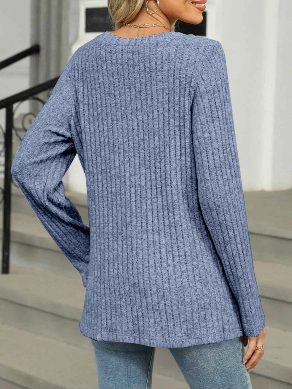 Ribbed Round Neck Long Sleeve Top 1c015a63-f681-469d-a461-c95473b18de0-Max-Origin