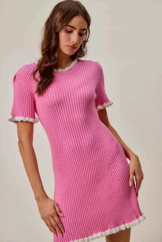 Contrast Ruffled Sweater Knit Mini Dress 1c0bbd58a48d4287abd4d8050ff6aef7-Max-Origin