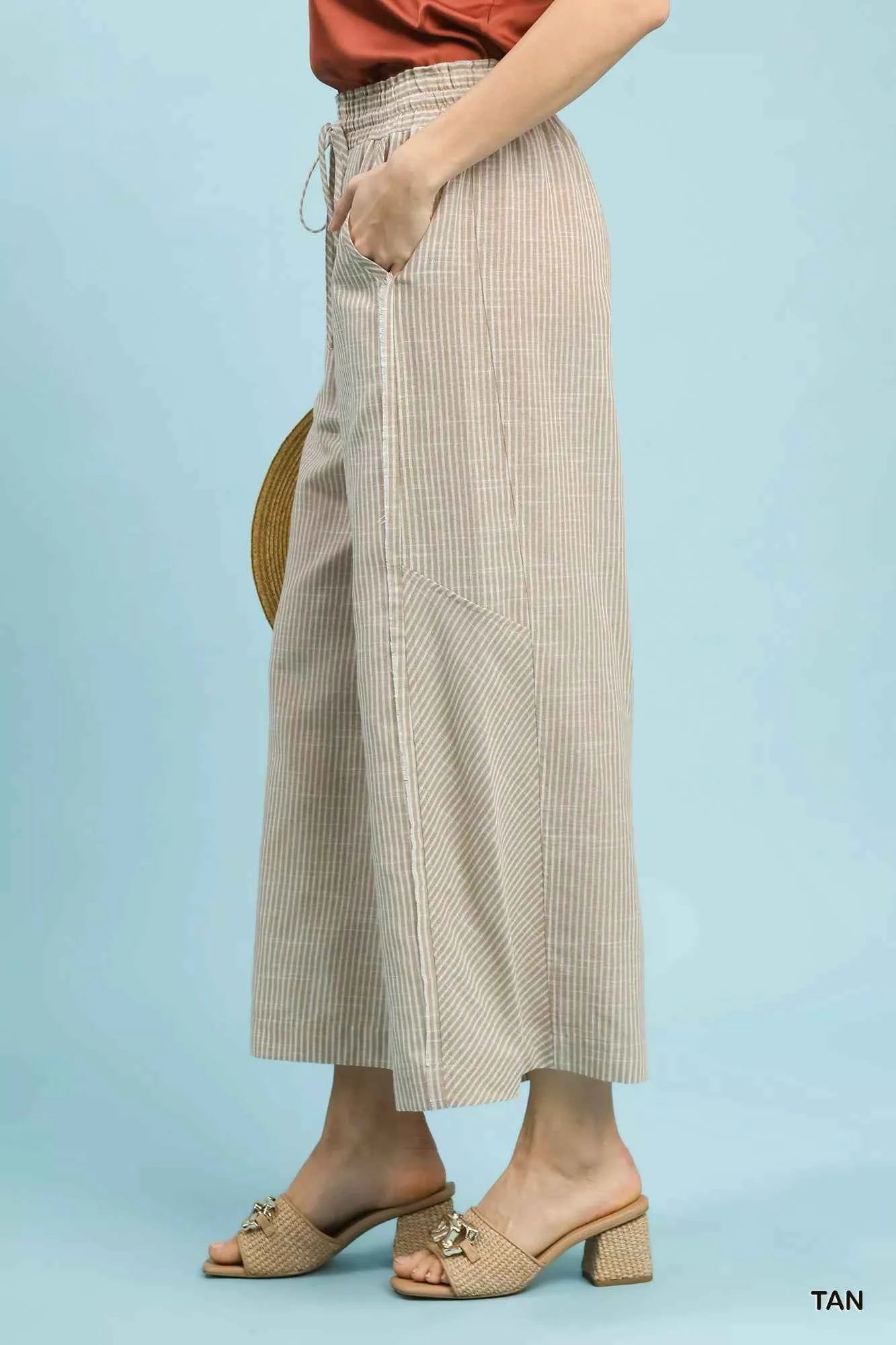Umgee Linen Blend Striped Wide Leg Pants 1c1cac94-04bb-498e-80e4-fa897865d3b4-Max-Origin