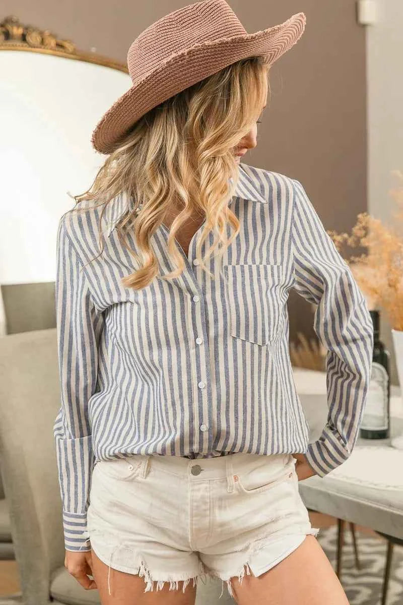 BiBi Lurex Linen Stripe Shirt Button Down Top 1c42002196564151a081c77c9c0916c2-Max-Origin