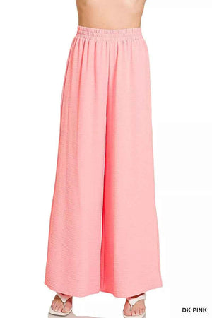 Woven Airflow Elastic Waistband Pants DK PINK 1c430862e8fc4da2a3d2dc091baa91a7-Max-Origin