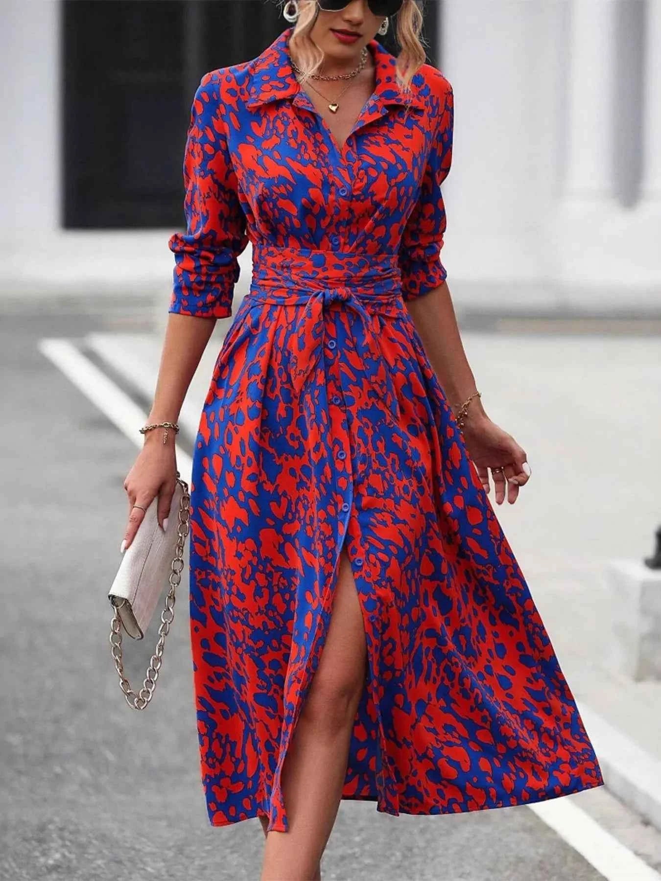 Printed Long Sleeve Shirt Dress 1c4725675d234700b03f3e5768225e19-Max-Origin