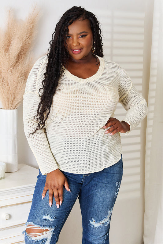 Culture Code Full Size Scoop Neck Patch Pocket Top Cream 1c4c03ea03074c25bab9b953837849d1-Max