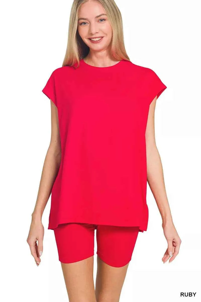 Zenana Brushed Dty Microfiber Top & Biker Shorts 1c7b19359f6f440d9a495def64f280bb-Max-Origin