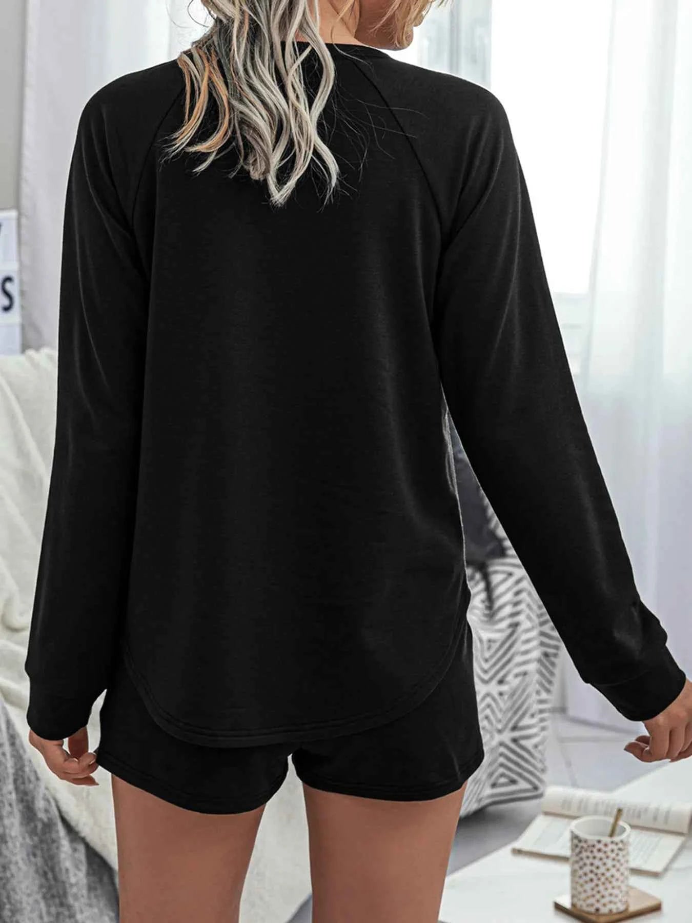 Round Neck Raglan Sleeve Top and Shorts Lounge Set 1c8091f84d804ed19b38b807c8eec7c0-Max-Origin