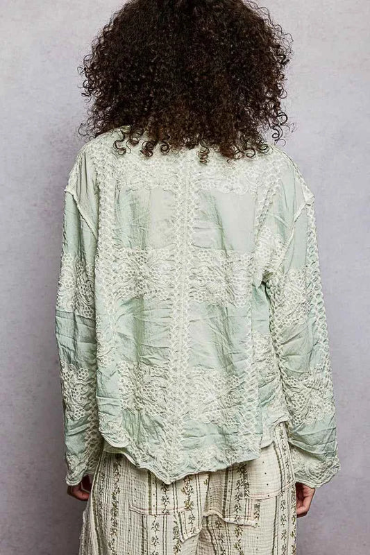 Embroidery Button Down Long Sleeve Shirt 1c91610a-4c36-4d8d-b9aa-b9b948d4ee3f-Max-Origin