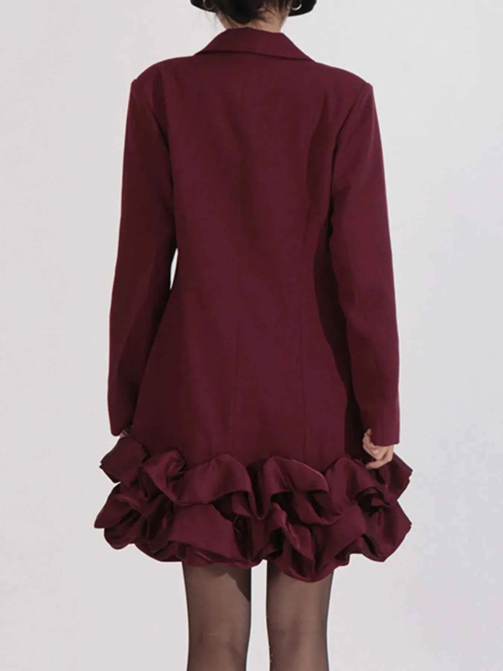 Ruffle Hem Double-Breasted Blazer Dress 1c958145-58ec-4e8c-86c1-eeb77fa629fb-Max-Origin