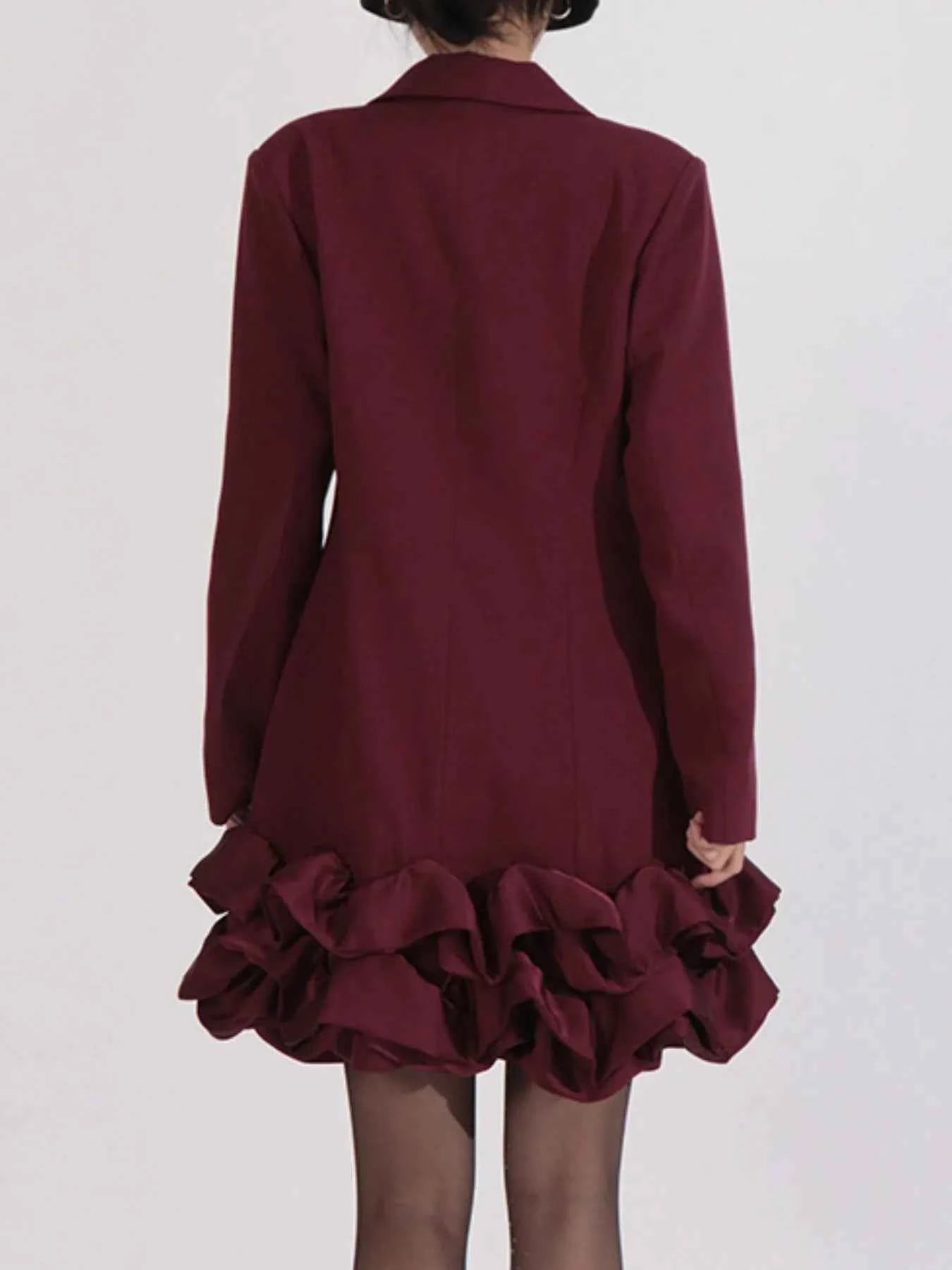 Ruffle Hem Double-Breasted Blazer Dress 1c958145-58ec-4e8c-86c1-eeb77fa629fb-Max-Origin